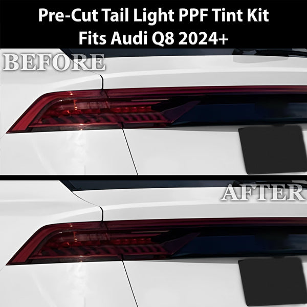 Full Headlight Taillight Precut Smoked PPF Tint Kit Film Overlay Cover Fits Audi Q8 2024+