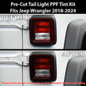 Full Headlight Taillight Precut Smoked PPF Tint Kit Film Overlay Fits Jeep Wrangler 4 Door 2018-2024