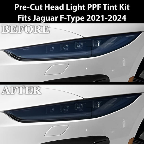 Full Headlight Taillight Precut Smoked PPF Tint Kit Film Overlay Fits Jaguar F-Type 2021+