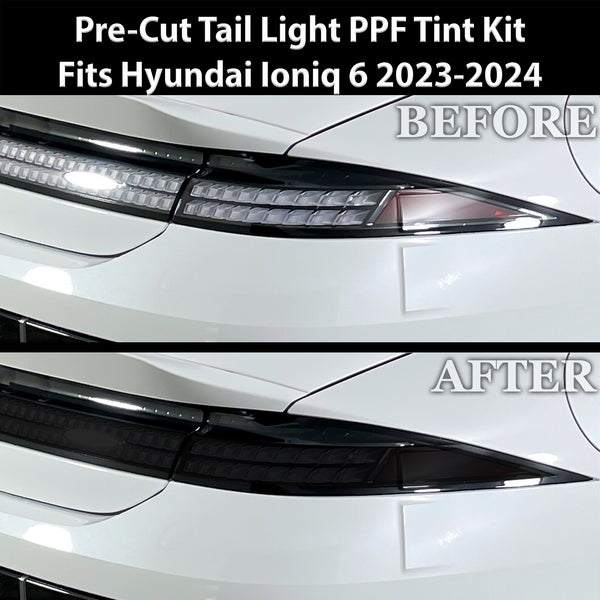 Full Headlight Taillight Precut Smoked PPF Tint Kit Film Overlay Fits Hyundai Ioniq 6 2023+