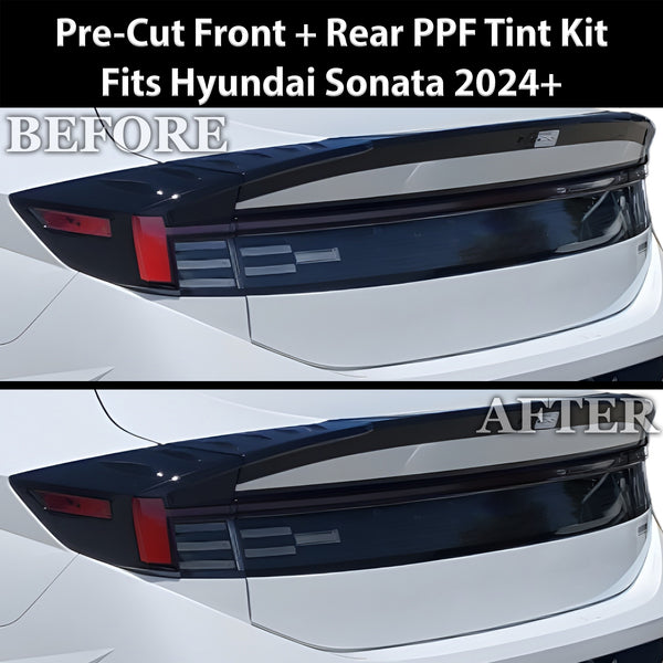 Fits Hyundai Sonata 2024+ Full Headlight Taillight Precut Smoked PPF Tint Kit Film Overlay