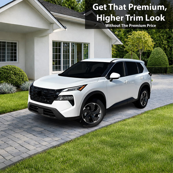 Nissan Rogue 2024-2026 Blackout Chrome Delete Kit – Precut Gloss Black Vinyl Overlays Film