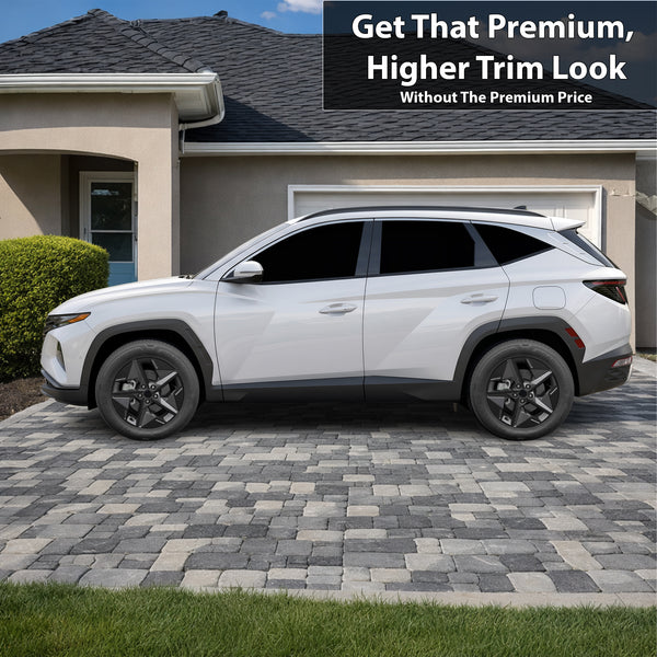 Hyundai Tucson 2022-2026 Window Trim Blackout Chrome Delete Kit – Precut Gloss Black Vinyl Overlays