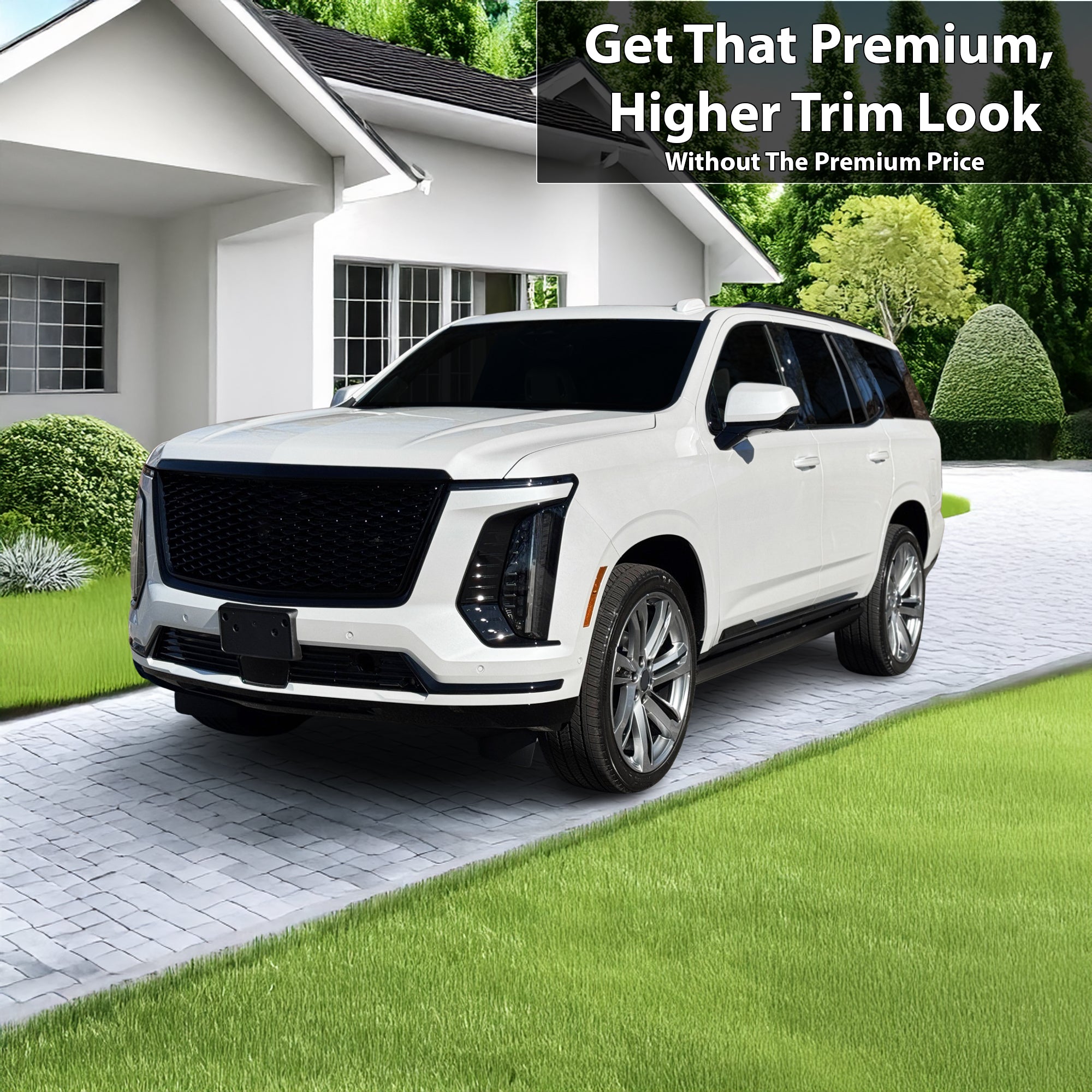 Cadillac Escalade 2021-2026 Blackout Chrome Delete Kit - Precut Gloss Black Vinyl Overlays