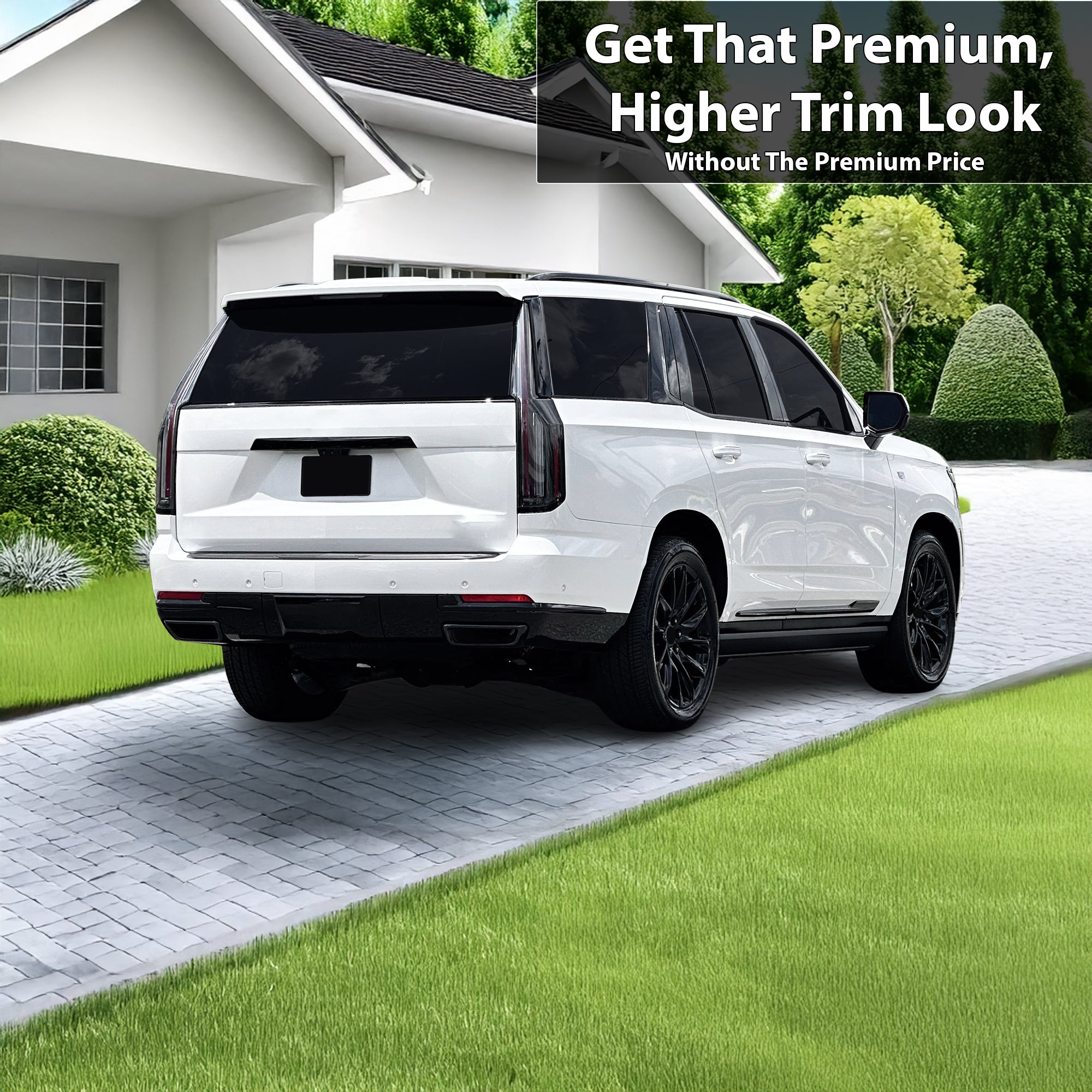 Cadillac Escalade 2021-2026 Blackout Chrome Delete Kit - Precut Gloss Black Vinyl Overlays