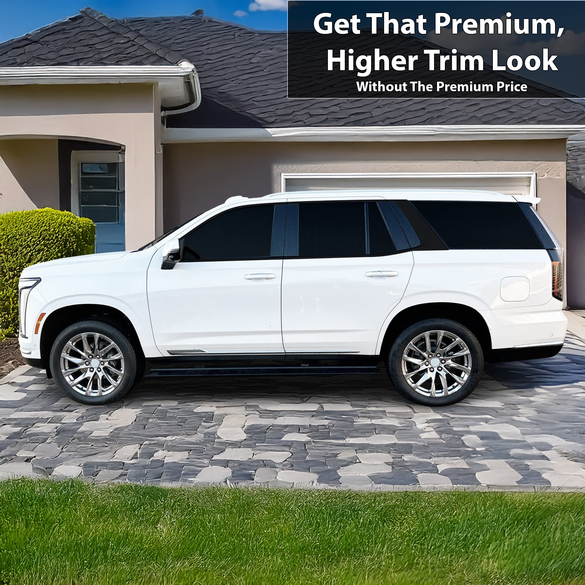 Cadillac Escalade 2021-2026 Blackout Chrome Delete Kit - Precut Gloss Black Vinyl Overlays