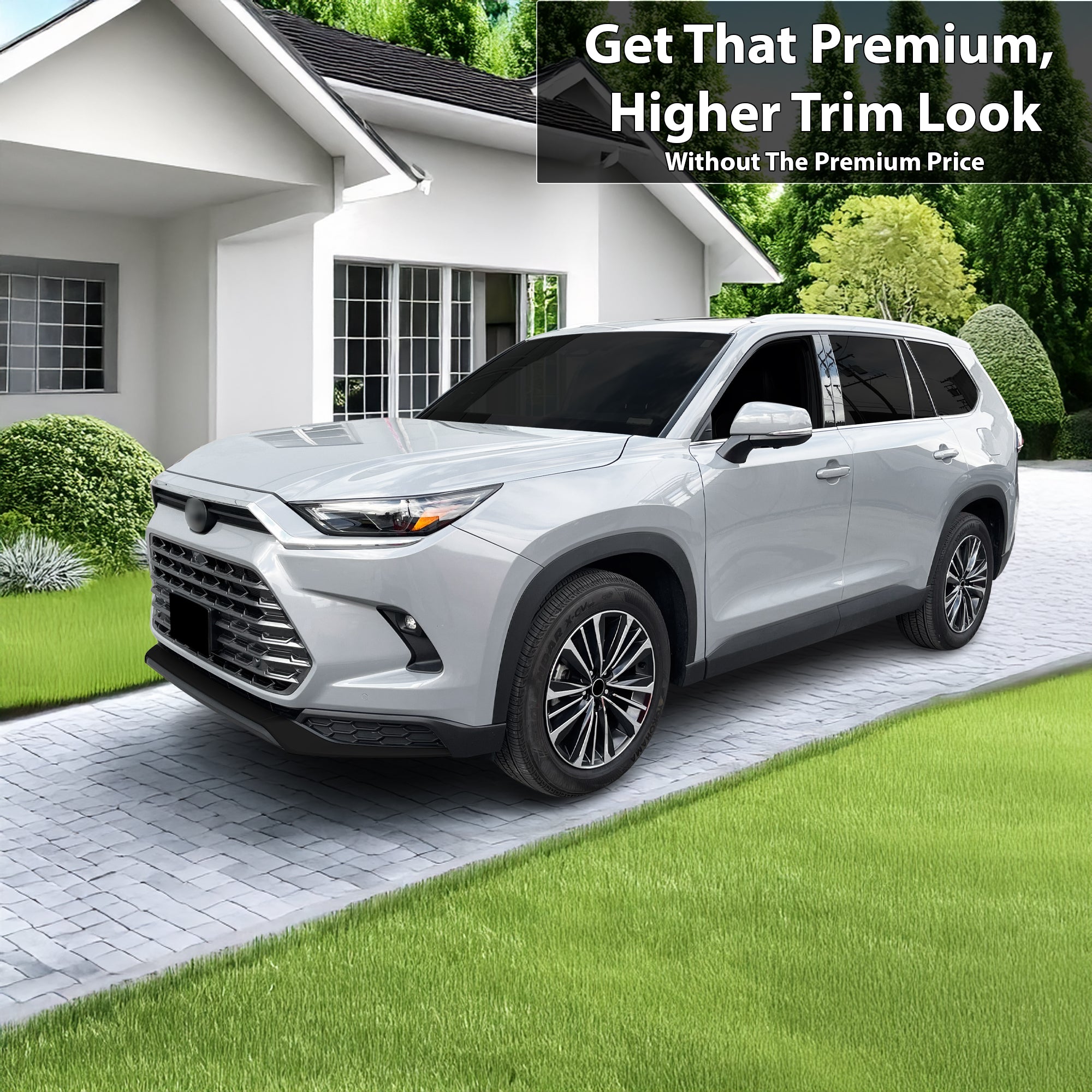 Toyota Grand Highlander 2024-2026 Blackout Chrome Delete Kit - Precut Gloss Black Vinyl Overlays