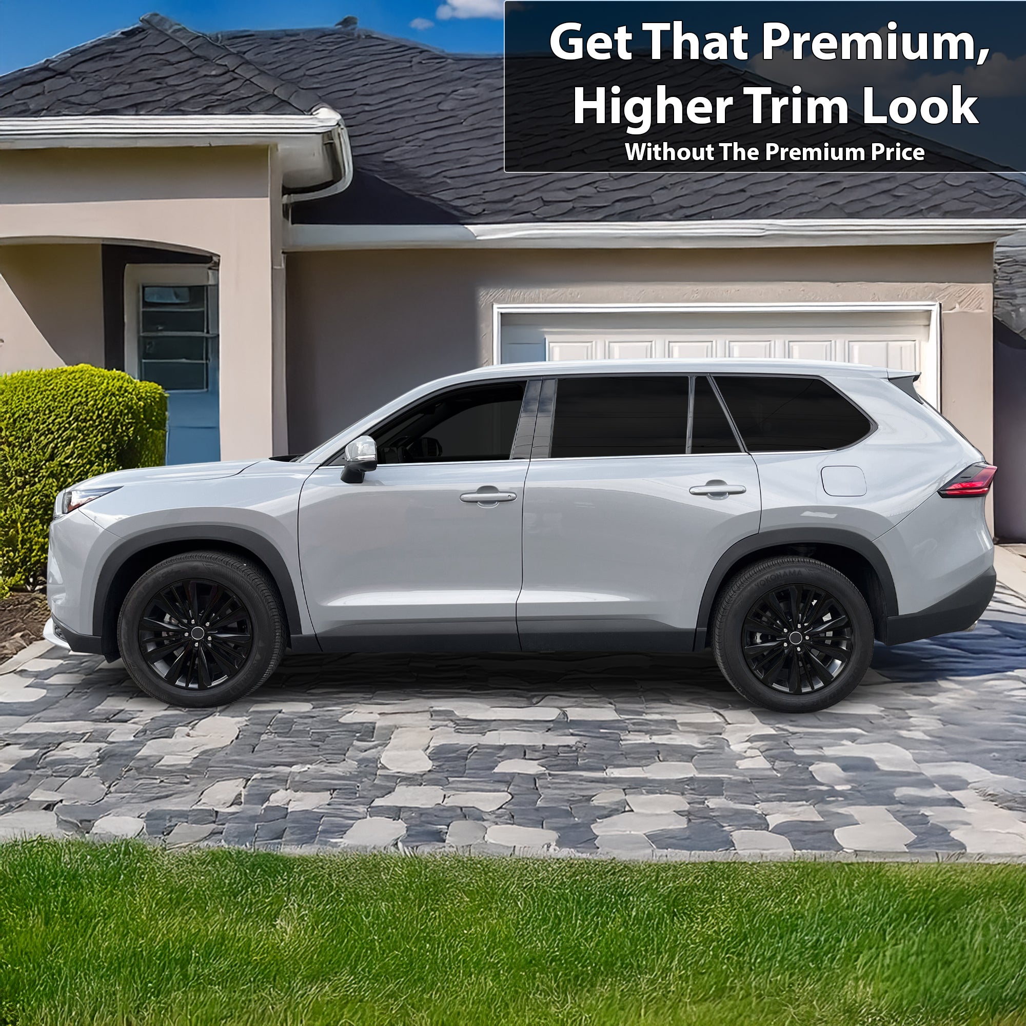 Toyota Grand Highlander 2024-2026 Blackout Chrome Delete Kit - Precut Gloss Black Vinyl Overlays