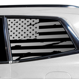 Buy distressed-black Quarter Window American Flag Vinyl Decal Stickers Fits Cadillac XT6 2020-2024