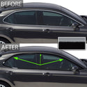 Vinyl Chrome Delete Sides Window Trim Front Bezel Blackout Decal Stickers Overlay Film Fits Toyota Camry 2018 2019 2020 2021 2022 2023 2024