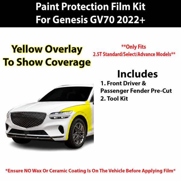Genesis GV70 2022+ Paint Protection Film Kit – Precut Clear PPF (Stone Chip Protection)