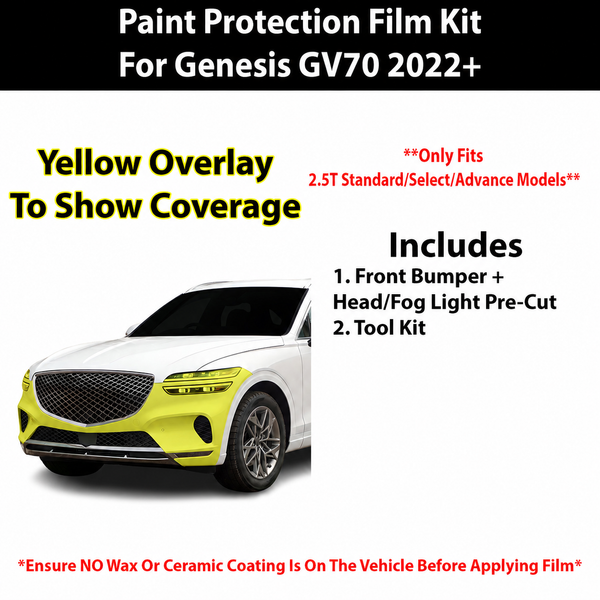 Genesis GV70 2022+ Paint Protection Film Kit – Precut Clear PPF (Stone Chip Protection)