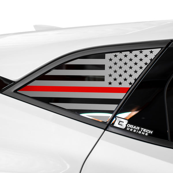 American Flag Rear Quarter Window Vinyl Decal Stickers Fits Chevy Blazer 2019-2024