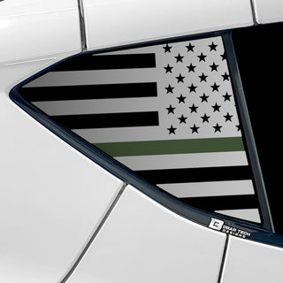 Buy thin-green-line Quarter Window American Flag Vinyl Decal Stickers Fits Chevy Corvette C8 2020-2024