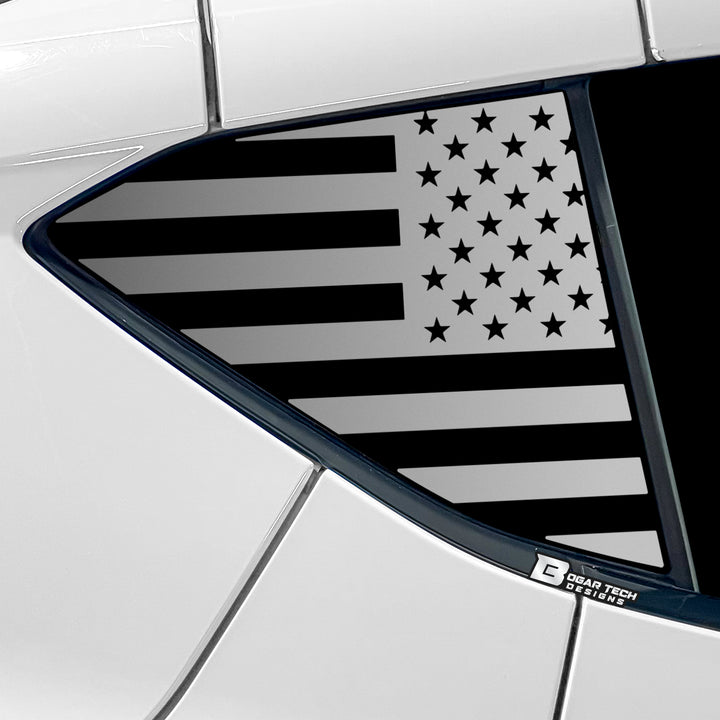 Quarter Window American Flag Vinyl Decal Stickers Fits Chevy Corvette C8 2020 - 2025 - Bogar Tech Designs