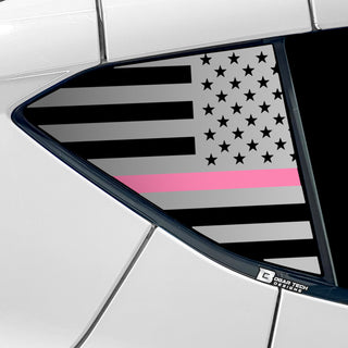 Buy thin-pink-line Quarter Window American Flag Vinyl Decal Stickers Fits Chevy Corvette C8 2020-2024