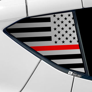 Buy thin-red-line Quarter Window American Flag Vinyl Decal Stickers Fits Chevy Corvette C8 2020-2024