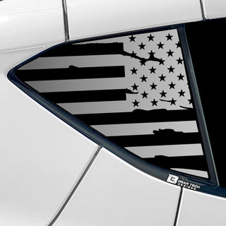 Buy distressed-black Quarter Window American Flag Vinyl Decal Stickers Fits Chevy Corvette C8 2020-2024