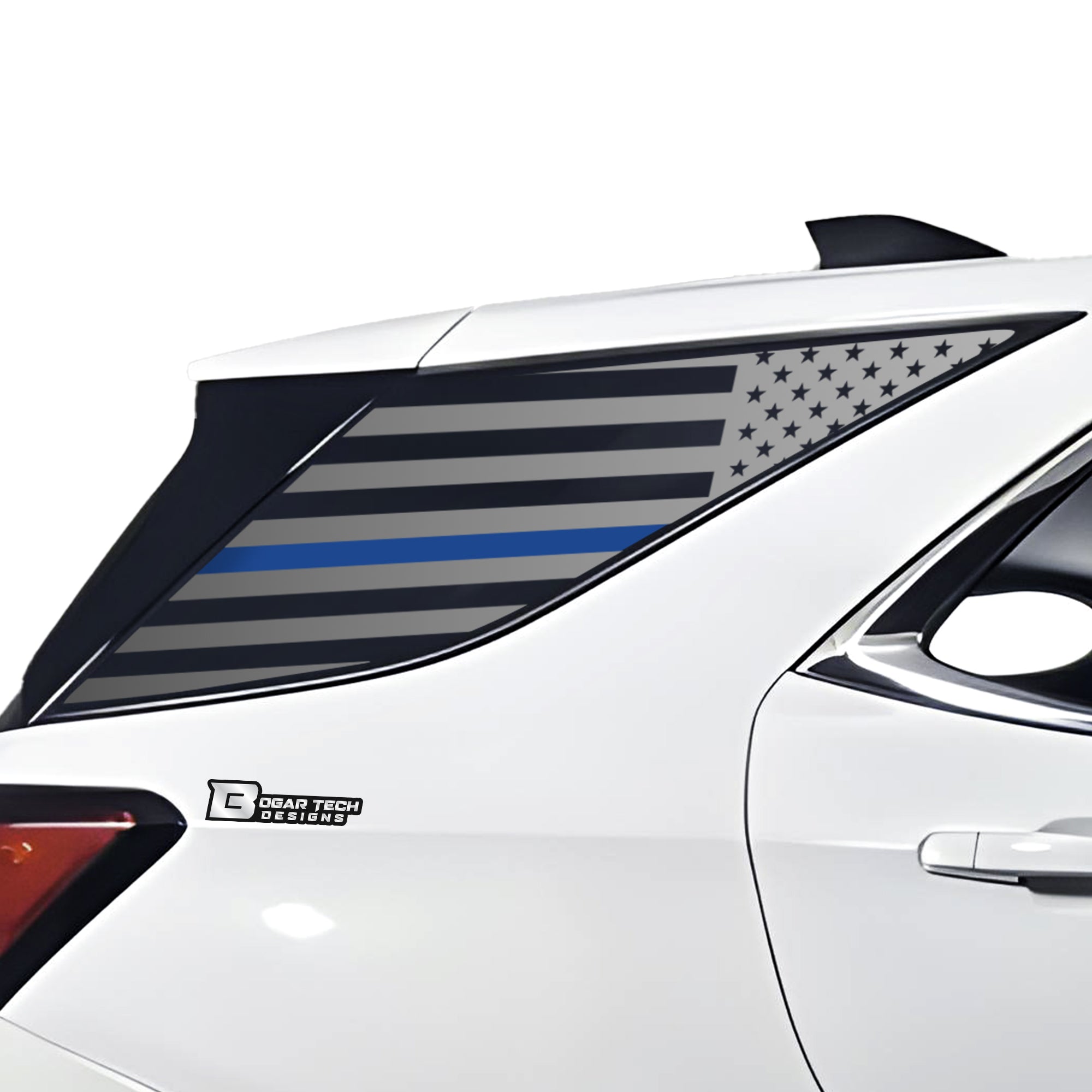 American Flag Rear Quarter Window Vinyl Decal Stickers Fits Chevy Equinox 2018 - 2024 - Bogar Tech Designs