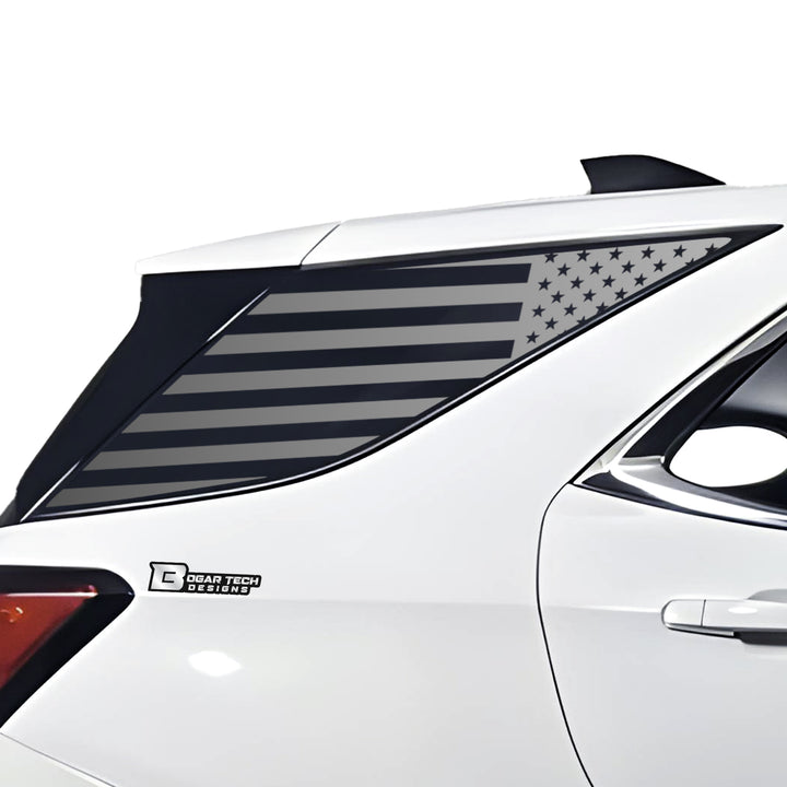 American Flag Rear Quarter Window Vinyl Decal Stickers Fits Chevy Equinox 2018 - 2024 - Bogar Tech Designs