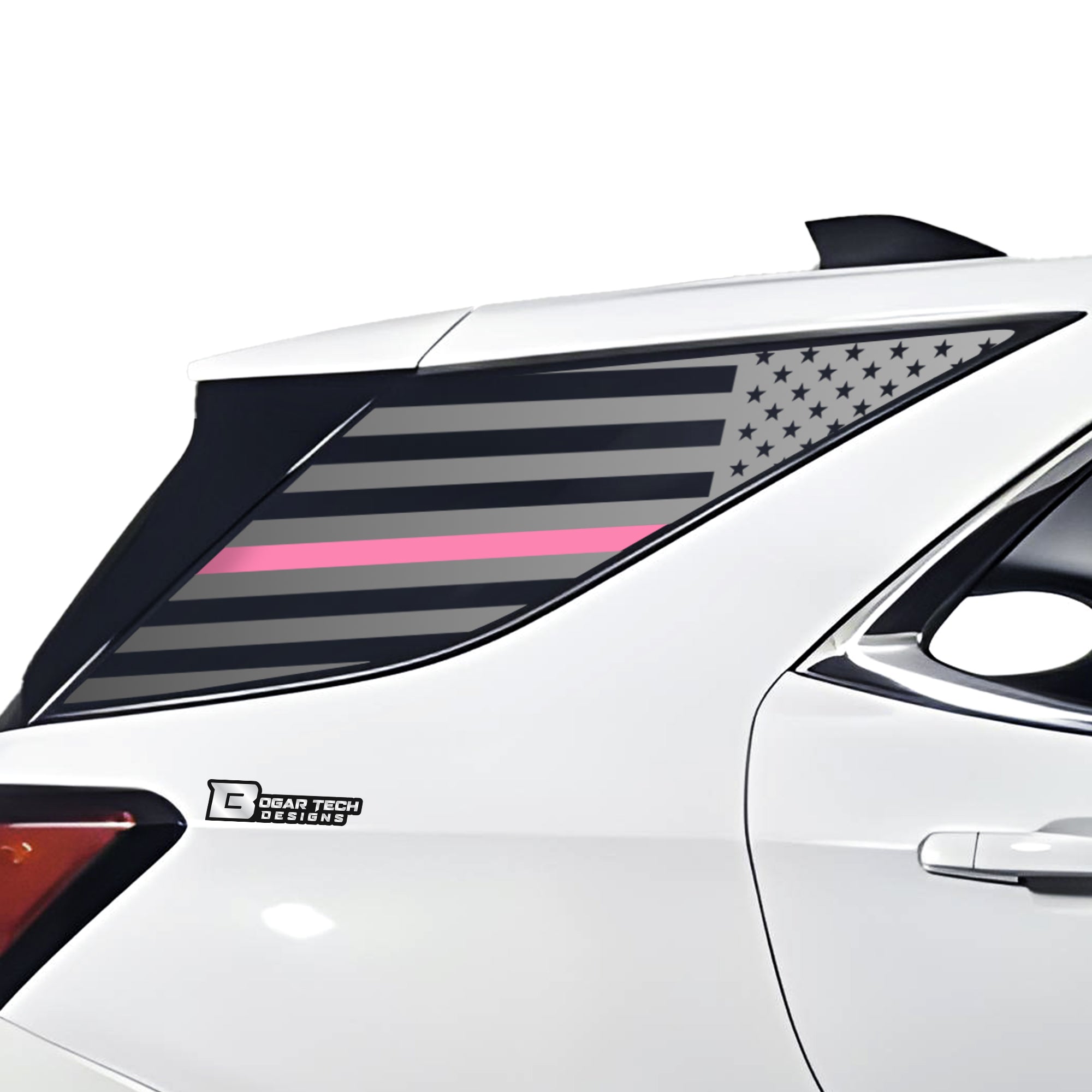 American Flag Rear Quarter Window Vinyl Decal Stickers Fits Chevy Equinox 2018 - 2024 - Bogar Tech Designs