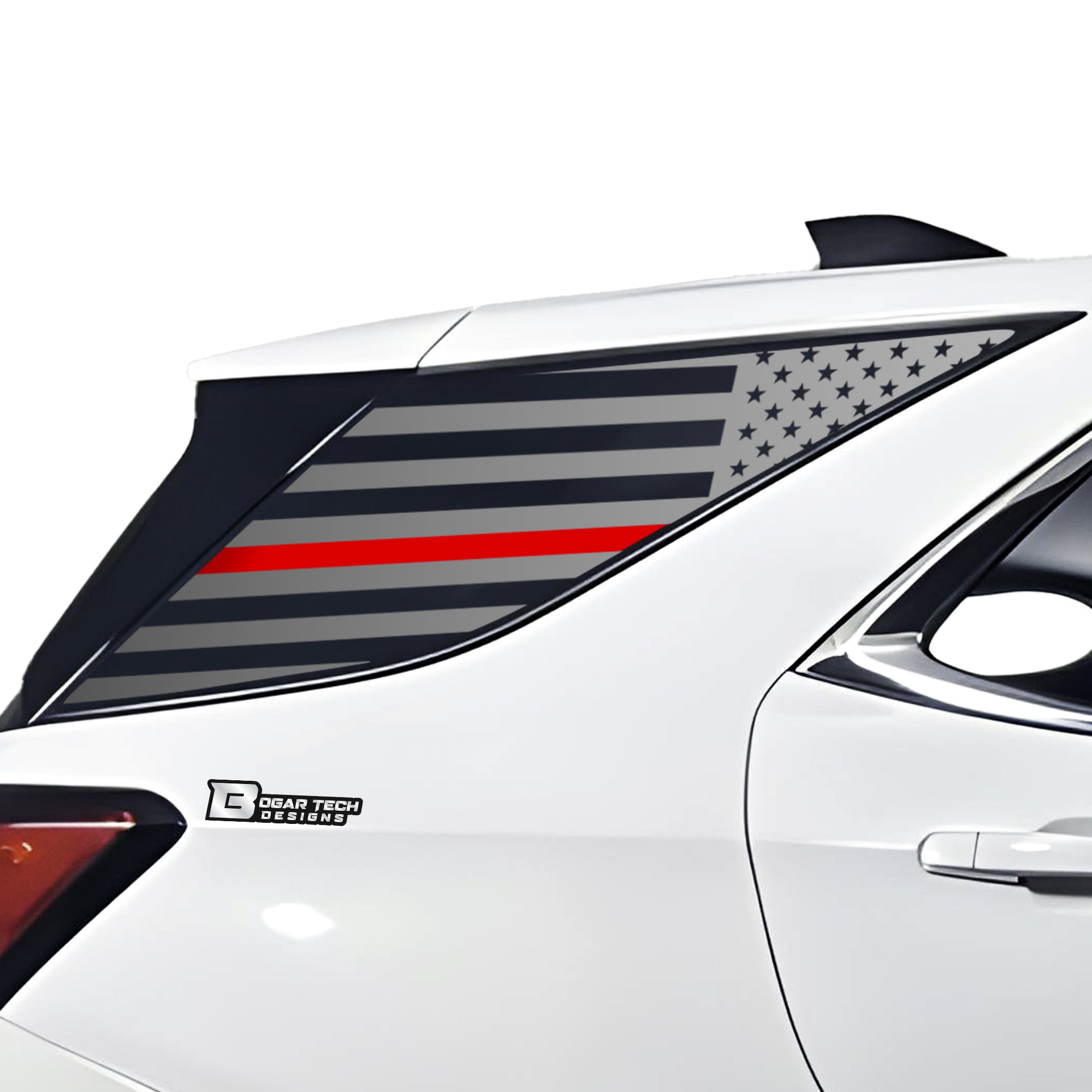 American Flag Rear Quarter Window Vinyl Decal Stickers Fits Chevy Equinox 2018 - 2024 - Bogar Tech Designs