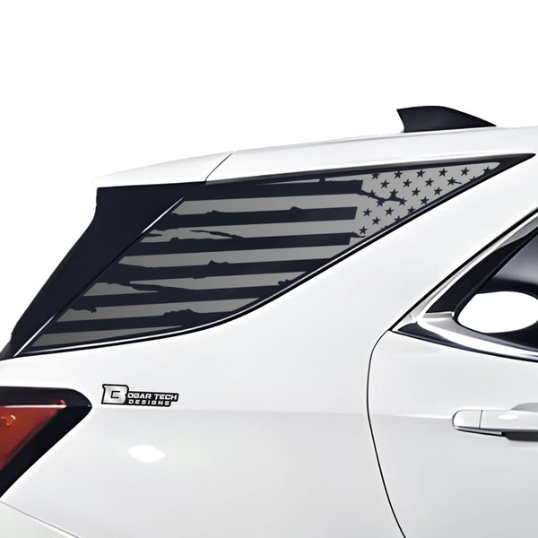 American Flag Rear Quarter Window Vinyl Decal Stickers Fits Chevy Equinox 2018-2024