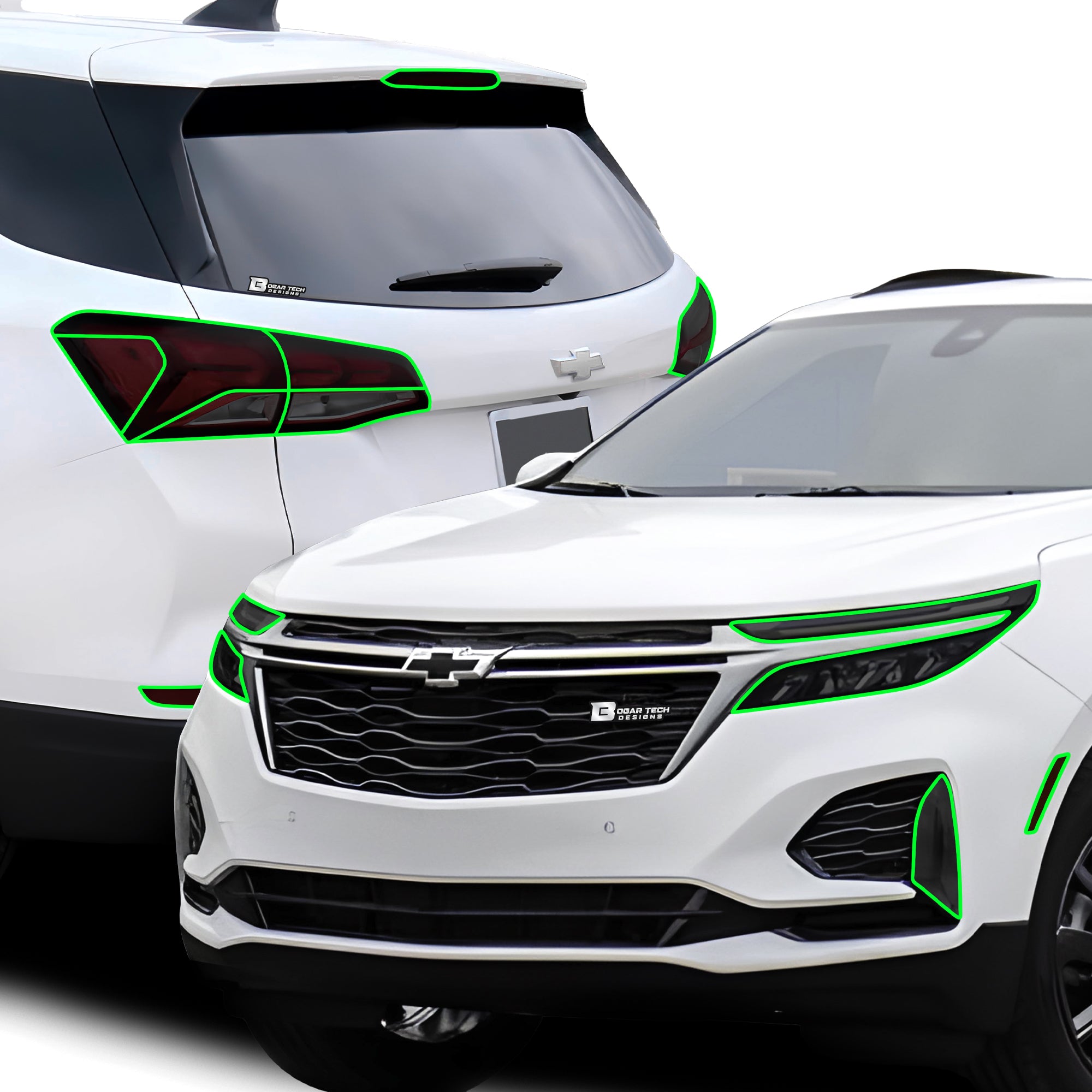 Full Headlight Taillight Precut Smoked PPF Tint Kit Film Overlay Fits Chevrolet Equinox 2022 - 2024 - Bogar Tech Designs