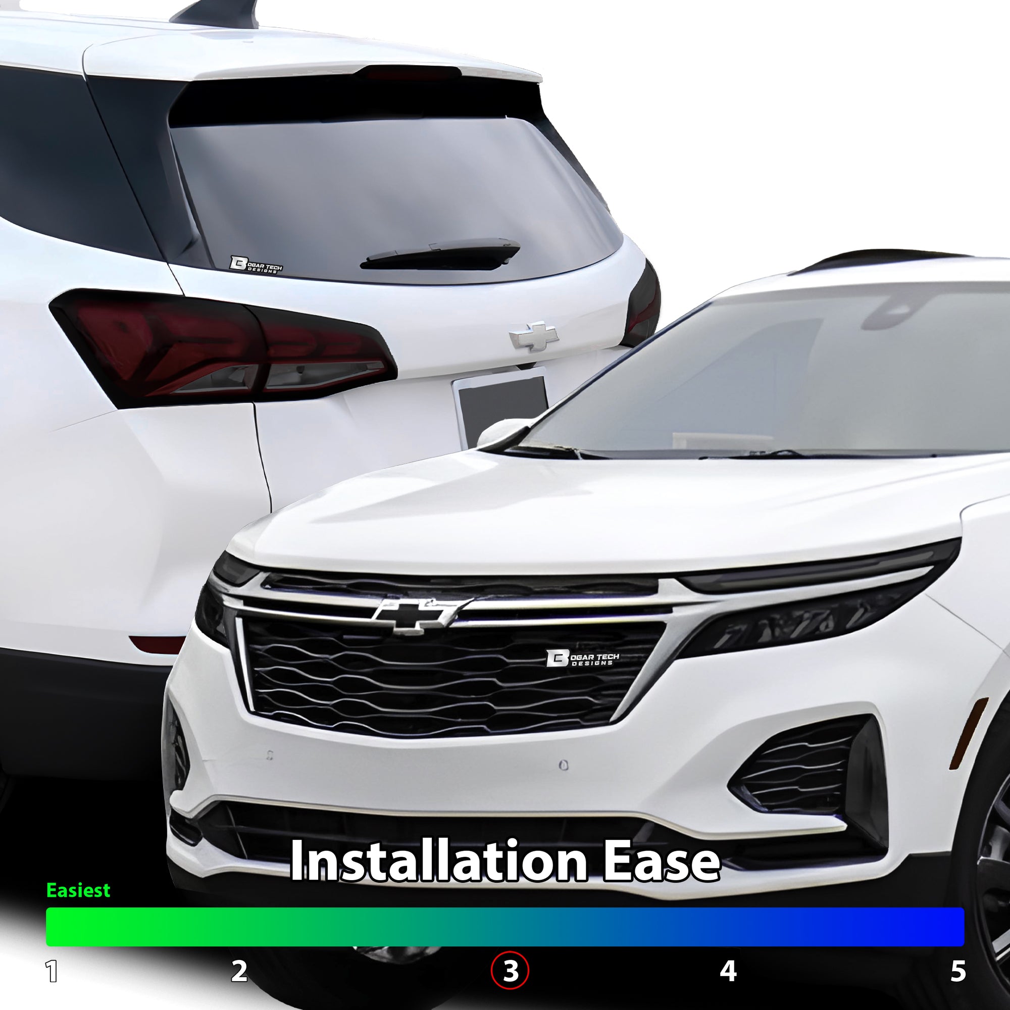 Full Headlight Taillight Precut Smoked PPF Tint Kit Film Overlay Fits Chevrolet Equinox 2022 - 2024 - Bogar Tech Designs