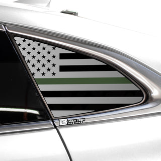 Buy thin-green-line Quarter Window American Flag Vinyl Decal Stickers Fits Chevy Malibu 2019-2023