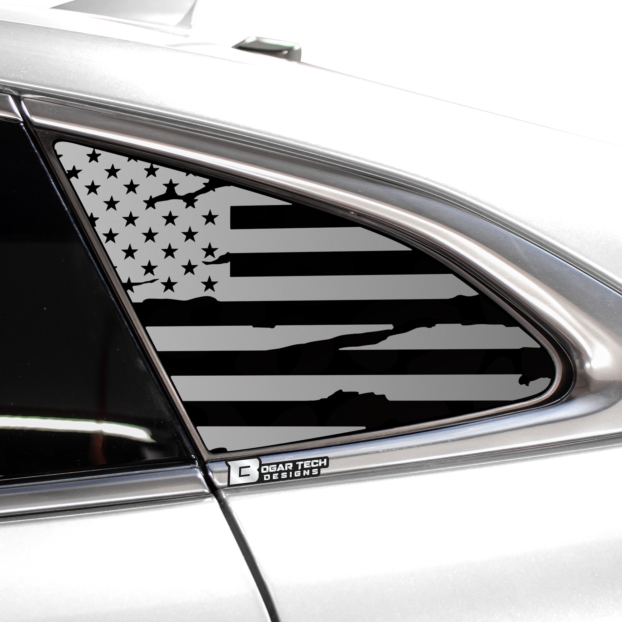 Quarter Window American Flag Vinyl Decal Stickers Fits Chevy Malibu 2019 - 2025 - Bogar Tech Designs