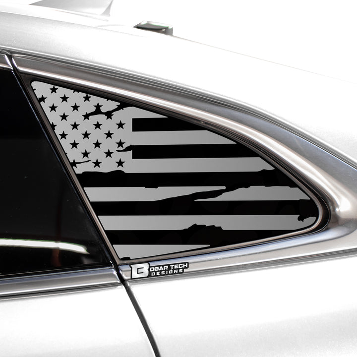 Quarter Window American Flag Vinyl Decal Stickers Fits Chevy Malibu 2019 - 2025 - Bogar Tech Designs