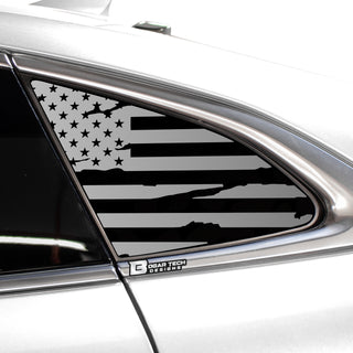 Buy distressed-black Quarter Window American Flag Vinyl Decal Stickers Fits Chevy Malibu 2019-2023