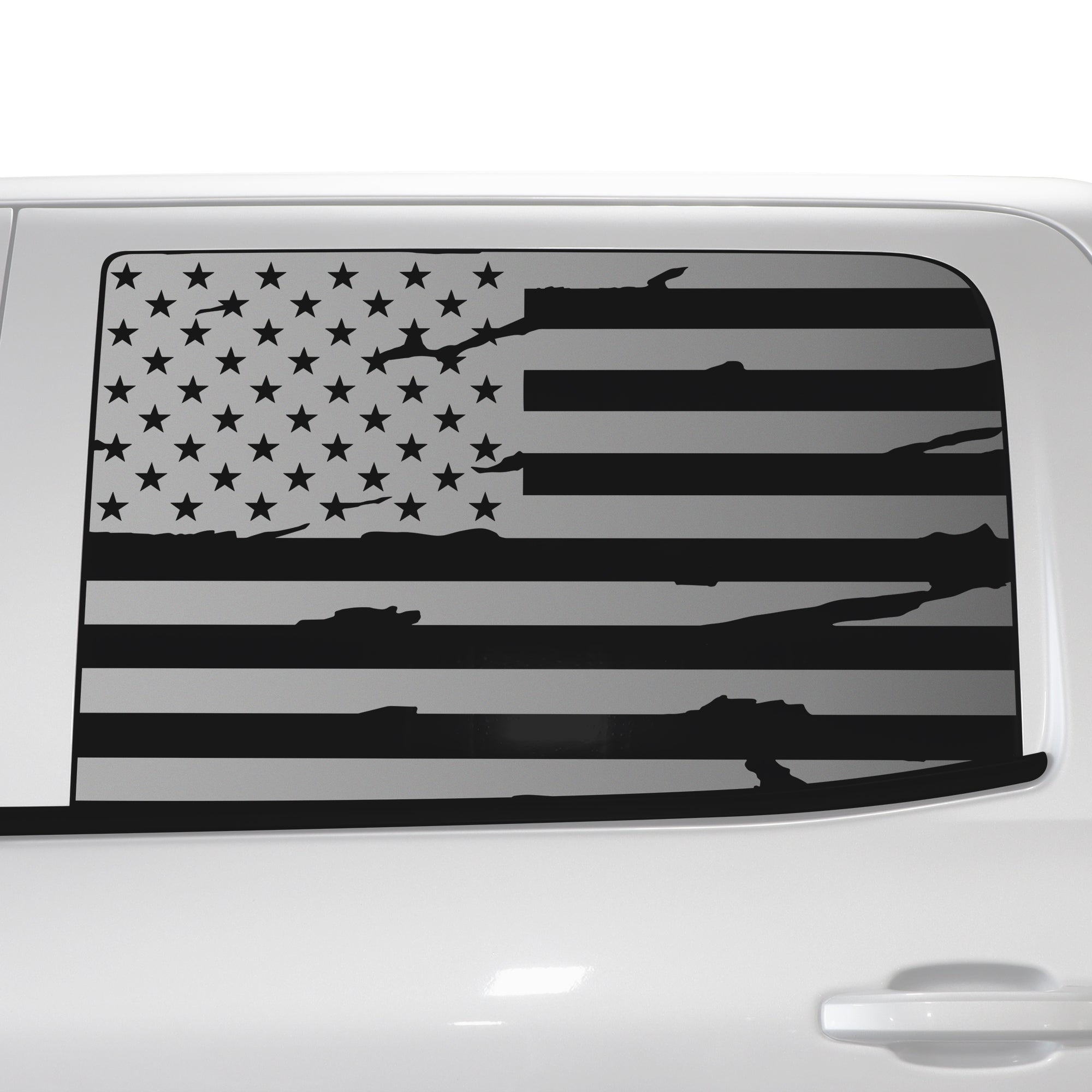 Window American Flag Vinyl Decal Stickers Fits Chevy Silverado & GMC Sierra 1500 2014 - 2018 - Bogar Tech Designs