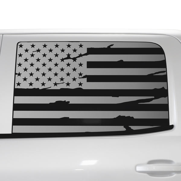 Window American Flag Vinyl Decal Stickers Fits Chevy Silverado & GMC Sierra 1500 2014-2018