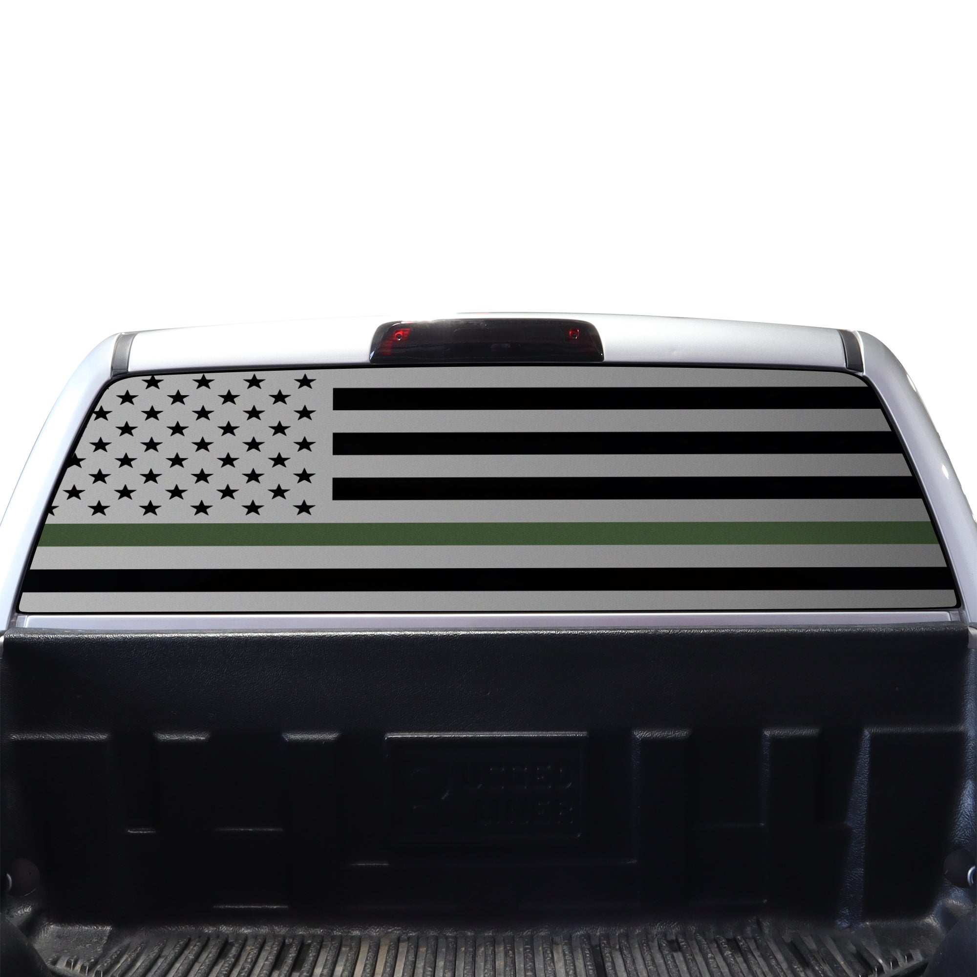 Window American Flag Vinyl Decal Stickers Fits Chevy Silverado & GMC Sierra 1500 2014 - 2018 - Bogar Tech Designs