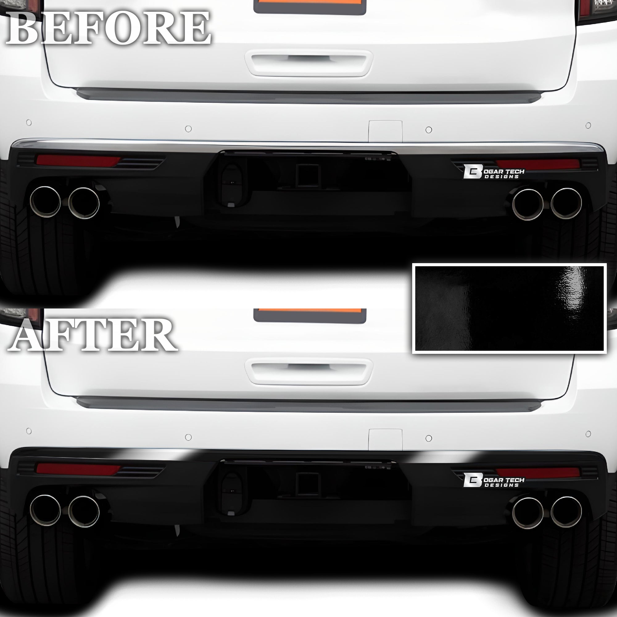 Vinyl Chrome Delete Trim Blackout Decal Stickers Overlay Film Fits Chevrolet Tahoe & Suburban 2021 2022 2023 2024 2025 - Bogar Tech Designs