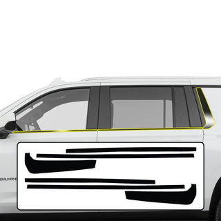 Window Vinyl Chrome Delete Trim Blackout Decal Stickers Overlay Film Fits Chevrolet Tahoe & Suburban 2021 2022 2023 2024