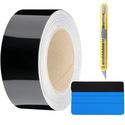 2in x 100ft Gloss Black Chrome Delete Vinyl Roll + Tools - Perfect Add-On for Chrome Delete Kits