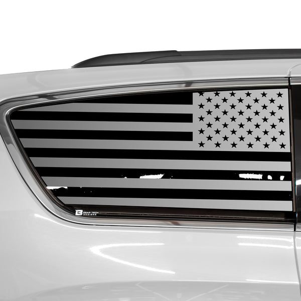 American Flag Quarter Window Decal for Chrysler Pacifica 2017-2026 – Precut Matte Black Vinyl
