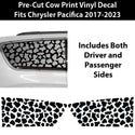 Animal Leopard Cheetah Cow Window Vinyl Decal Stickers Fits Chrysler Pacifica 2017-2026, Voyager 2020-2025