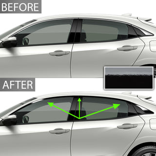 Vinyl Chrome Delete Grille Side Wheel Window Blackout Decal Stickers Overlay Film Fits Honda Civic 2016-2021