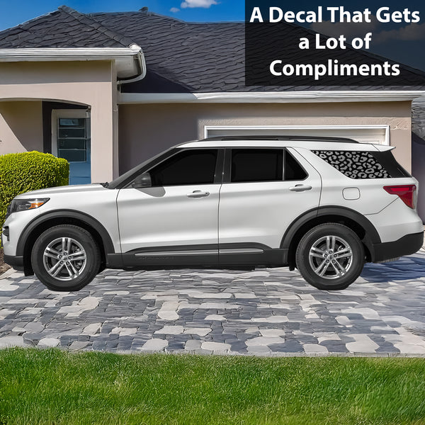 Precut Leopard Cheetah Print Rear Side Quarter Window Decal Stickers Fits Ford Explorer 2020-2026