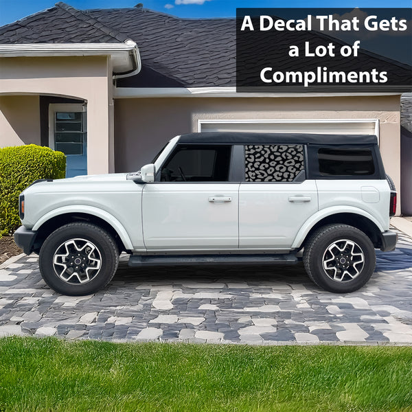 Animal Leopard Cow Paw Heart Window Vinyl Decal Stickers Fits Ford Bronco 4 Door 2021 2022 2023