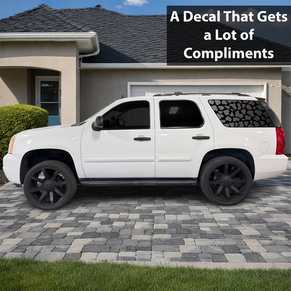 Fits GMC Yukon 2007-2014 Animal Leopard Cheetah Cow Window Vinyl Decal Stickers - Matte Black