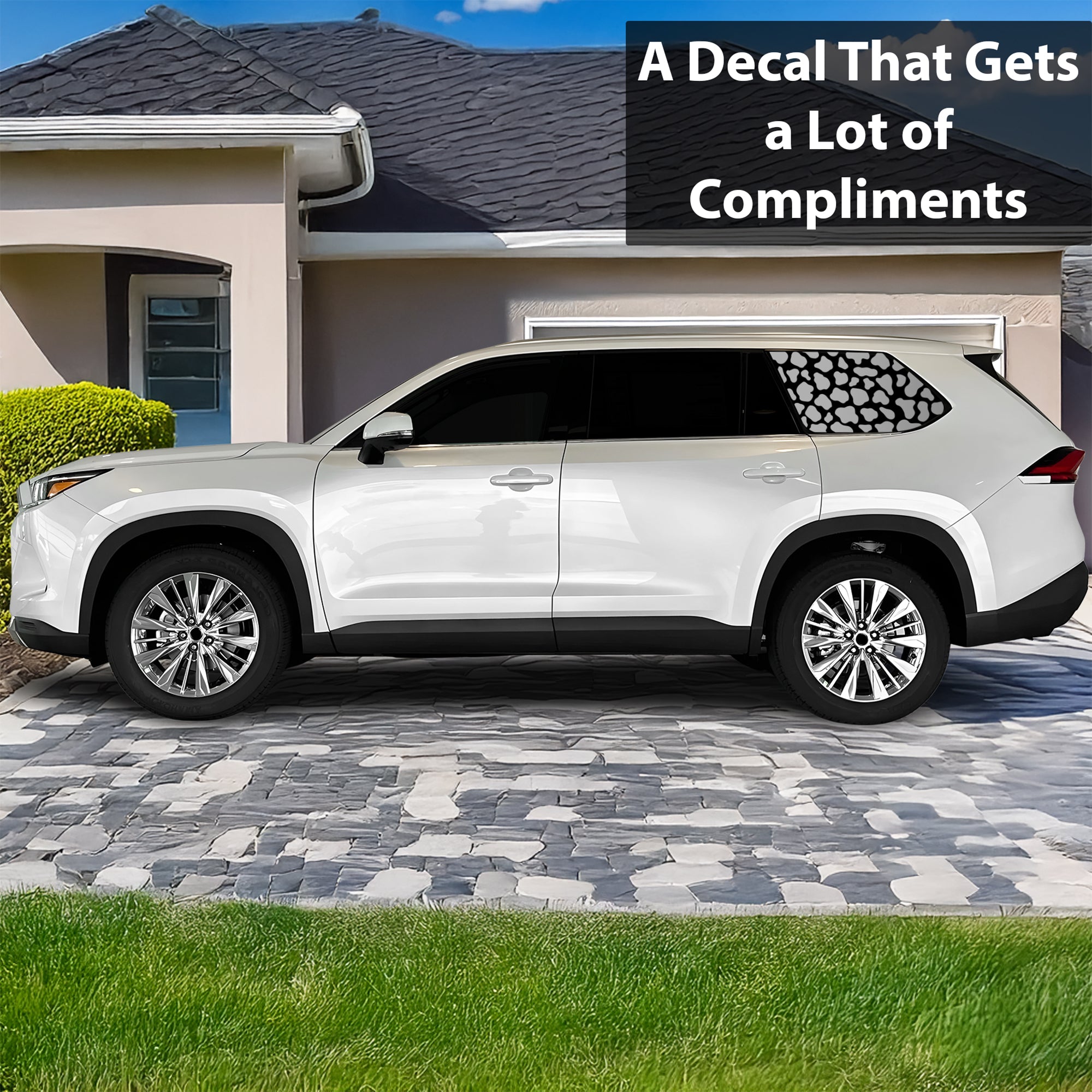 Animal Leopard Cheetah Cow Window Vinyl Decal Stickers Fits Toyota Grand Highlander 2024 2025 2026 2027