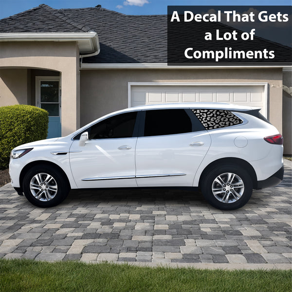 Fits Buick Enclave 2018-2024 Animal Leopard Cheetah Cow Window Vinyl Decal Stickers - Matte Black