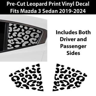 Animal Leopard Cheetah Cow Window Vinyl Decal Stickers Fits Mazda 3 Sedan 2019-2024