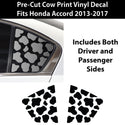 Animal Leopard Cheetah Cow Window Vinyl Decal Stickers Fits Honda Accord 2013-2017