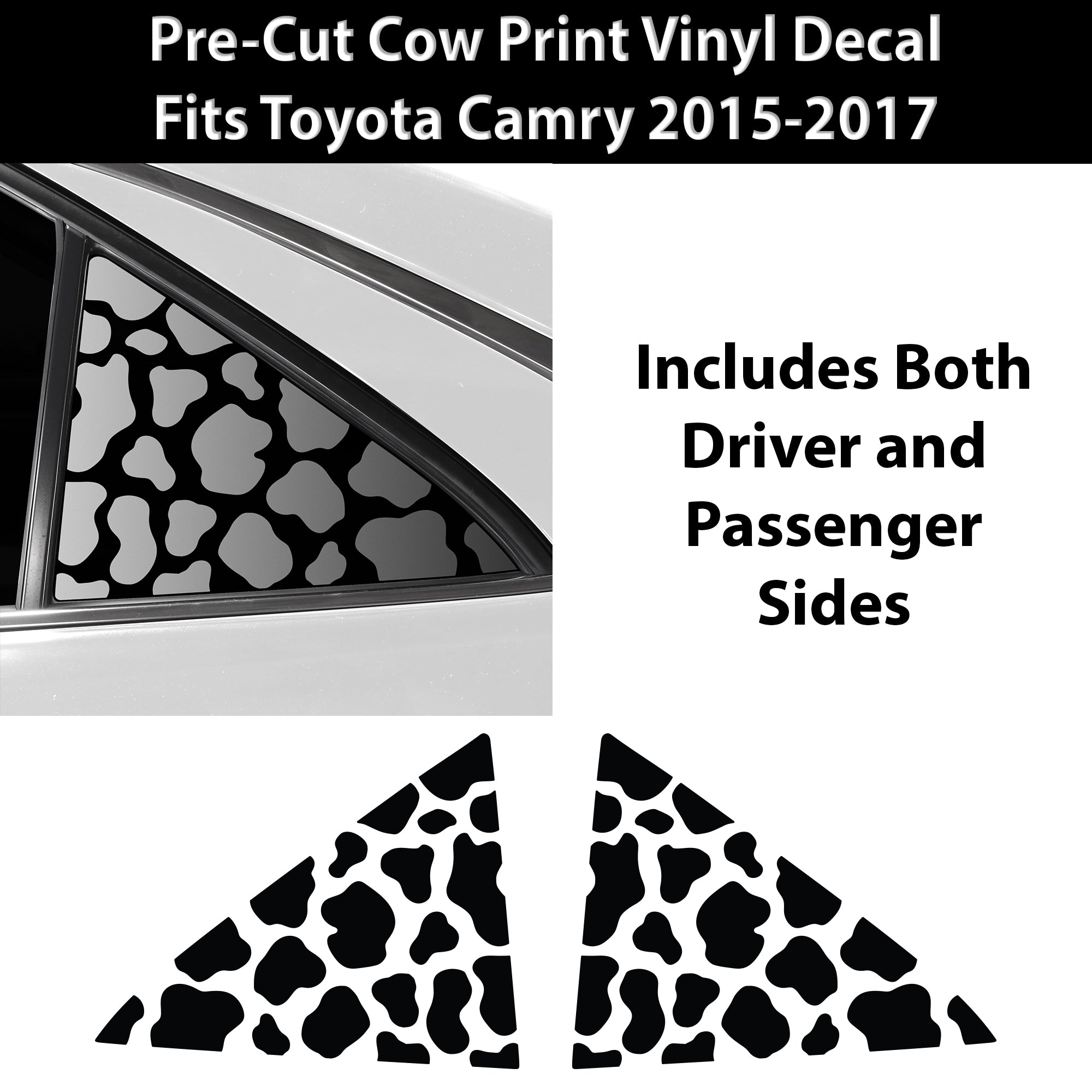 Animal Leopard Cheetah Cow Window Vinyl Decal Stickers Fits Toyota Camry 2015 - 2017 - Bogar Tech Designs